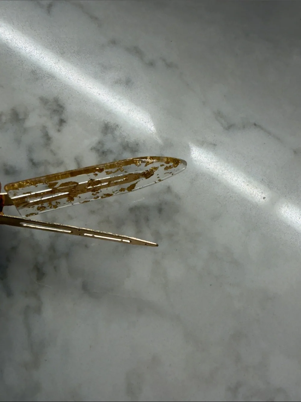 Gold Flake Clear Resin Hair Clips bridesmaid accessories